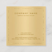 フェイクmetallifes金ゴールド背景光沢金ゴールドフレーム スクエア名刺 (裏面)