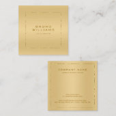 フェイクmetallifes金ゴールド背景光沢金ゴールドフレーム スクエア名刺 (正面/裏面)