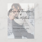 フェイクVellum効果両面写真結婚の インビテーションポストカード (正面)