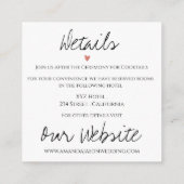 フェイクVellum効果写真モダンの結婚詳細 エンクロージャーカード (裏面)