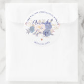 フェイクVellum Blueフローラスエレガントクリプ結婚ト ラウンドシール (バッグ)