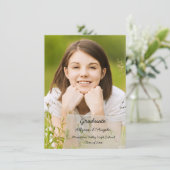 フェイクVellum Overlay写真卒業のお知らせ 招待状 (スタンド正面)