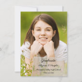 フェイクVellum Overlay写真卒業のお知らせ 招待状 (正面)