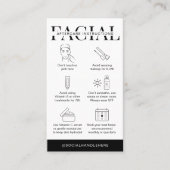 フェイシャルアフターケアの指示ミニマルエステティシャン 名刺 (正面)