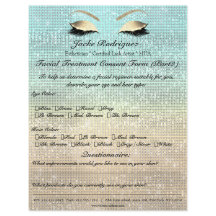 フェイシャルトリートメント同意型枠ブルー金ゴールド