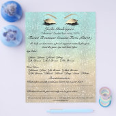 フェイシャルトリートメント同意型枠ブルー金ゴールド チラシ (シングル)