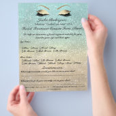 フェイシャルトリートメント同意型枠ブルー金ゴールド チラシ (手)