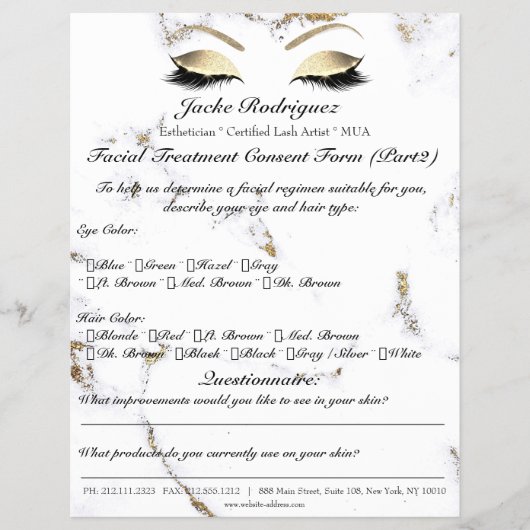 フェイシャルトリートメント同意型枠大理石部2b チラシ (正面)