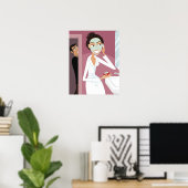 フェイシャルマスクを塗った女性 ポスター (ホームオフィス)