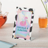 「フェイシャル&フロアティ」ディスコ女性のカーボーイバッハパーティー標識 台座サイン (インサイチュ)