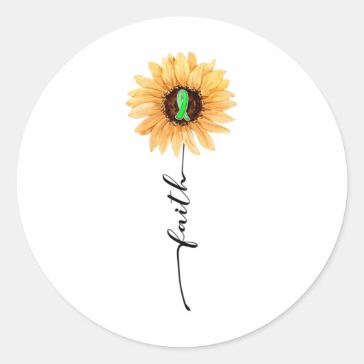 フェイスグリーンリボン腎臓病認識度 ラウンドシール (正面)