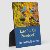 フェイスブックのアドレスここシンボルや象徴カウンタープレート秋 フォトプラーク (側面)