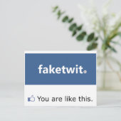 フェイスブックのナルシストはがき ポストカード (スタンド正面)