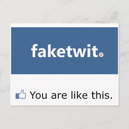 フェイスブックのナルシストはがき ポストカード (正面)