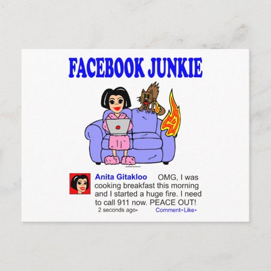 フェイスブック・ジャンキー ポストカード (正面)