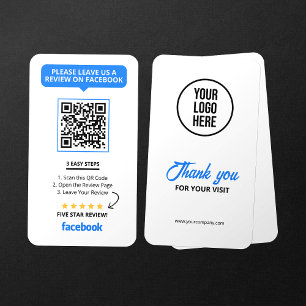 フェイスブック レビュー 私のビジネスを5つ星で評価 QRコード 名刺