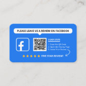 フェイスブック レビュー 私のビジネスを5つ星で評価 QRコード 名刺 (正面)