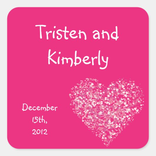 フェイスペクトスティッカーピンクフローラ花びらフラワーバラ スクエアシール (正面)