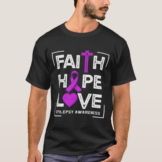 フェイスホープ愛てんかん認識度 Tシャツ (正面)