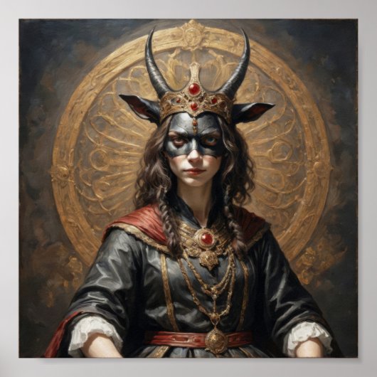 フェイスマスクのデモニアヤギ(succubes)の女王 ポスター (正面)