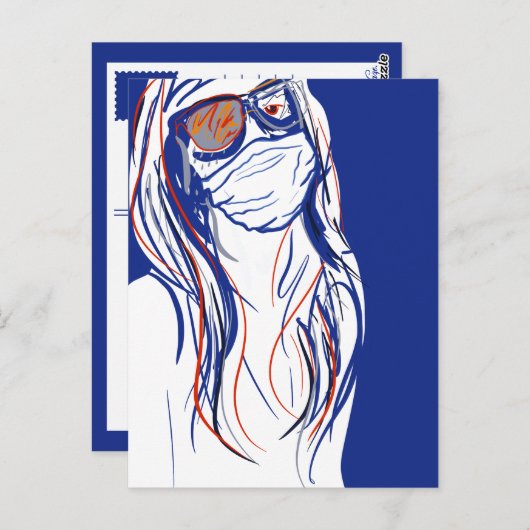 フェイスマスクの憂鬱 ポストカード (正面/裏面)