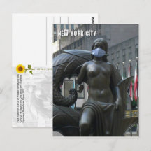 フェイスマスクをした乙女 - NYC V ポストカード