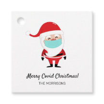 フェイスマメリースクを着たCovid Christmas Santa Claus