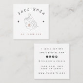 フェイスヨガインストラクター 可愛い女性 ラインシルエット スクエア名刺 (正面/裏面)