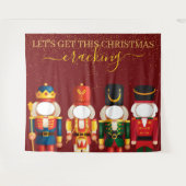 フェイスレスくるみ割り赤クリスマスフォト背景 タペストリー (正面(横))