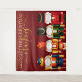 フェイスレスくるみ割り赤クリスマスフォト背景 タペストリー (正面)