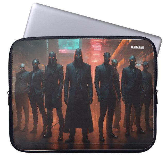 「フェイスレスアセンブリ：適切な恐怖の集団」 ラップトップスリーブ (正面)