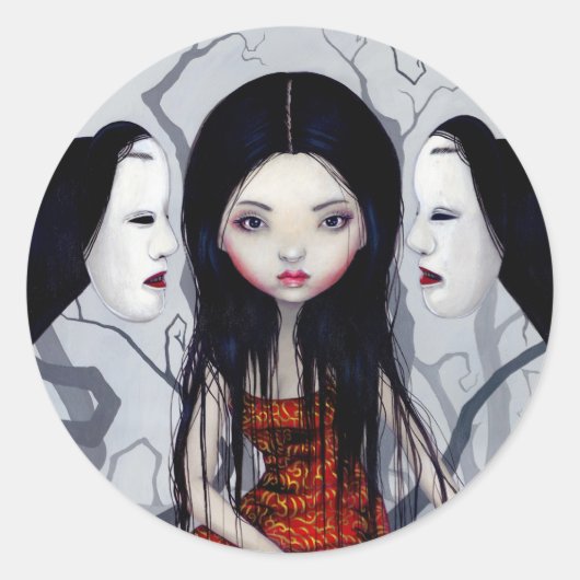 「フェイスレス幽霊」ステッカー ラウンドシール (正面)