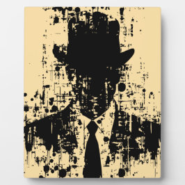 フェイスレス紳士：抽象芸術エレガンス フォトプラーク