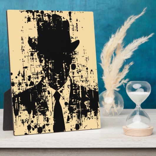 フェイスレス紳士：抽象芸術エレガンス フォトプラーク (側面)