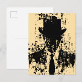 フェイスレス紳士：抽象芸術エレガンス ポストカード (正面/裏面)