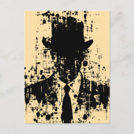 フェイスレス紳士：抽象芸術エレガンス ポストカード