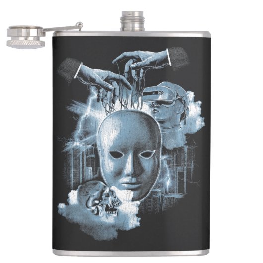 フェイスレス – テクノゴシックストリートウェアデザイン フラスク (オープン)