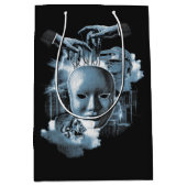 フェイスレス – テクノゴシックストリートウェアデザイン ミディアムペーパーバッグ (正面)