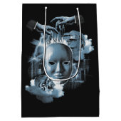 フェイスレス – テクノゴシックストリートウェアデザイン ミディアムペーパーバッグ (裏面)