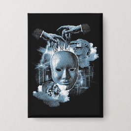 フェイスレス – テクノゴシックストリートウェアデザイン 缶バッジ