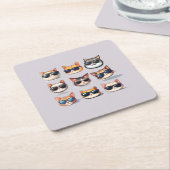 フェイネコフレンジー – ネコテーマ紙コースター スクエアペーパーコースター (アングル)