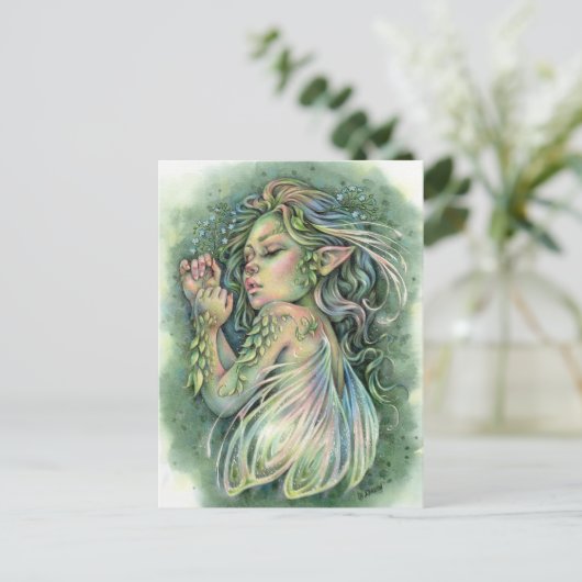 フェイハガードウッドランドフェアリーガールファンタジー ポストカード (スタンド正面)