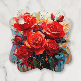 フェイバー・タグ - レッド・ローズ・アートワーク フェイバータグ