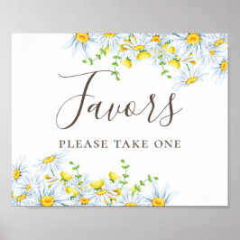 フェイバー.水彩デイジー。国のフローラ結婚の ポスター