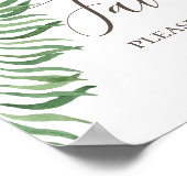 フェイバー.水色の熱帯の緑の結婚ヤシ ポスター (角)