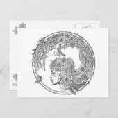 フェイフラワー: DIYカラーリングカード(Sonja A.S.) ポストカード (正面/裏面)