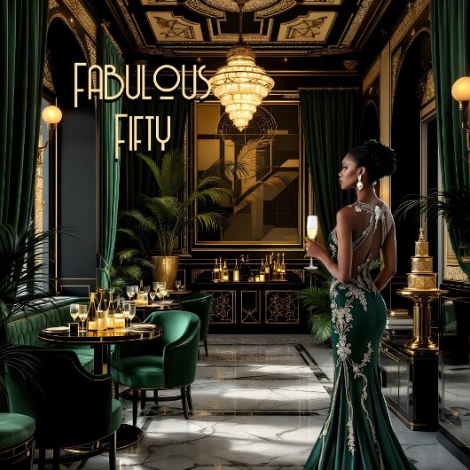 フェイブアールデコルームエスニックウーマングリーン金ゴールド 招待状