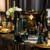 フェイブアールデコルームエスニックウーマングリーン金ゴールド 招待状