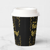 フェイブブラック&金ゴールドリボン50thバースデーパーティー 紙コップ (右)