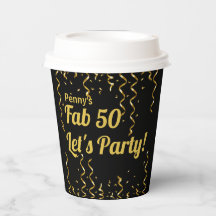 フェイブブラック&金ゴールドリボン50thバースデーパーティー